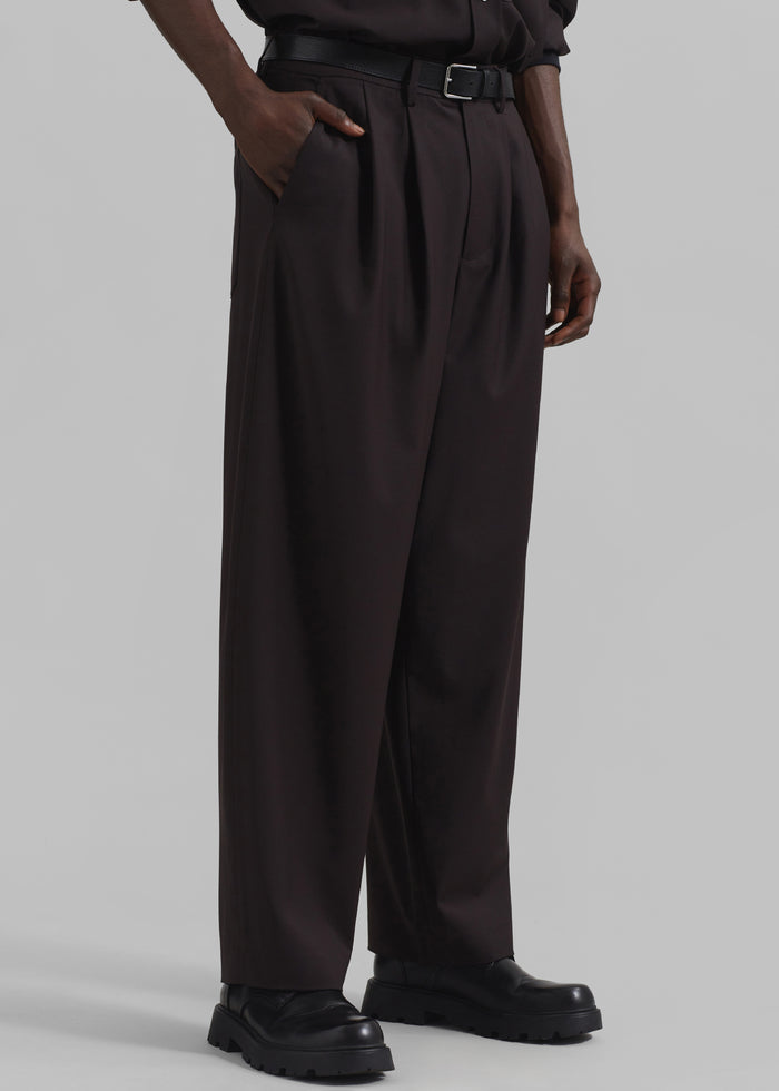 Dalton Wool Blend Trousers - Brown