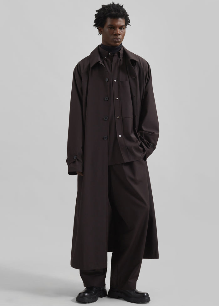Dalton Wool Blend Trousers - Brown