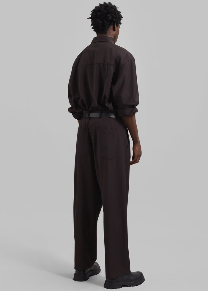 Dalton Wool Blend Trousers - Brown