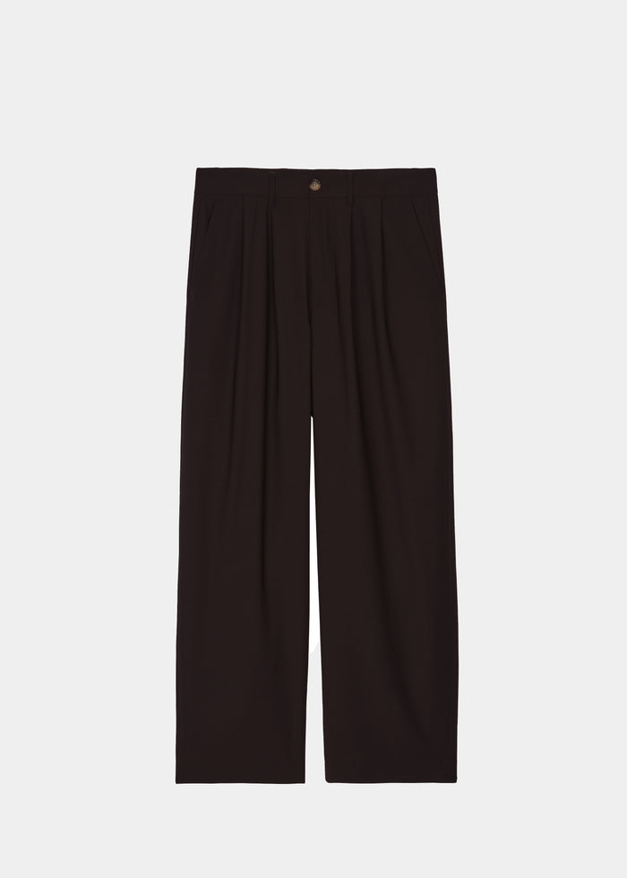 Dalton Wool Blend Trousers - Brown