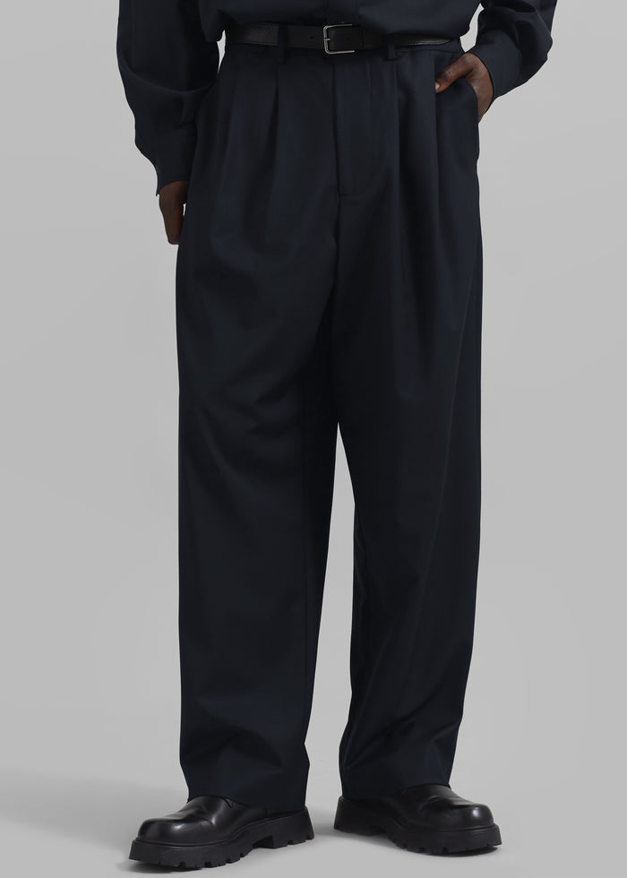 Dalton Wool Blend Trousers - Dark Navy