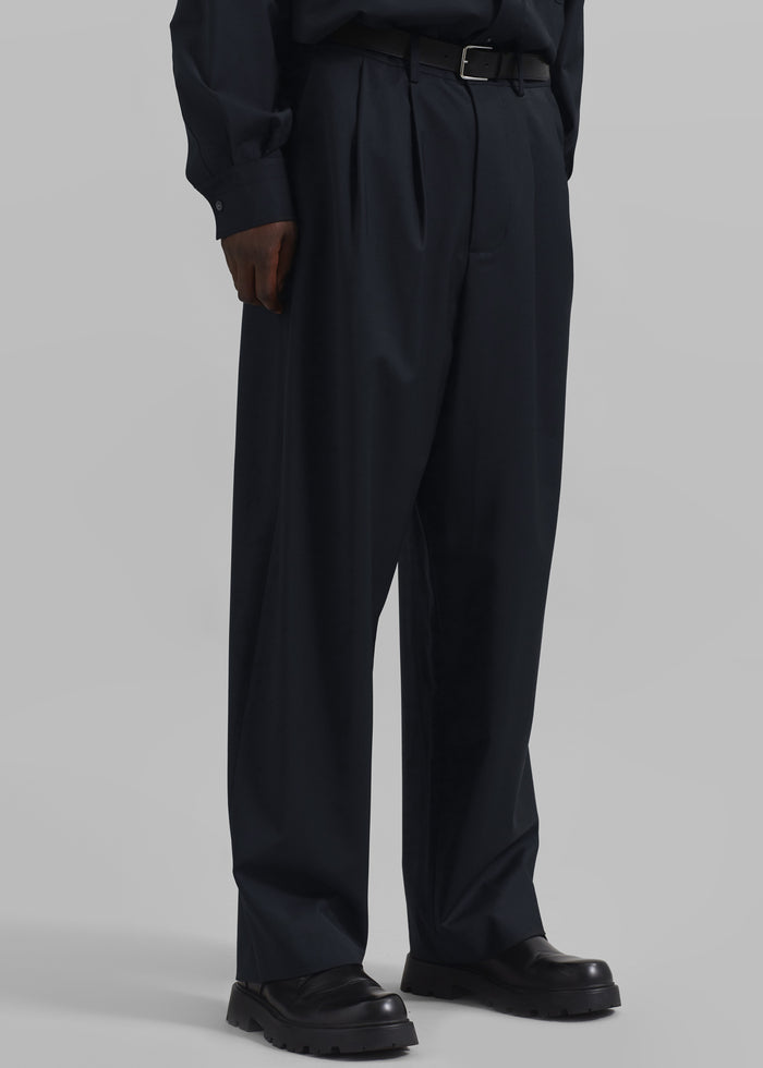 Dalton Wool Blend Trousers - Dark Navy