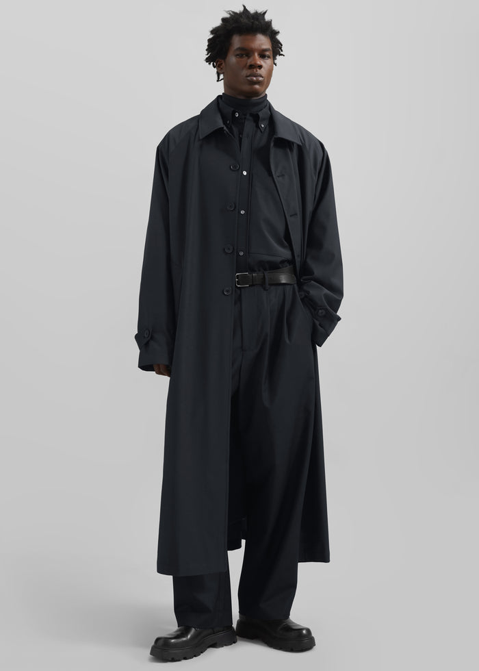 Dalton Wool Blend Trousers - Dark Navy