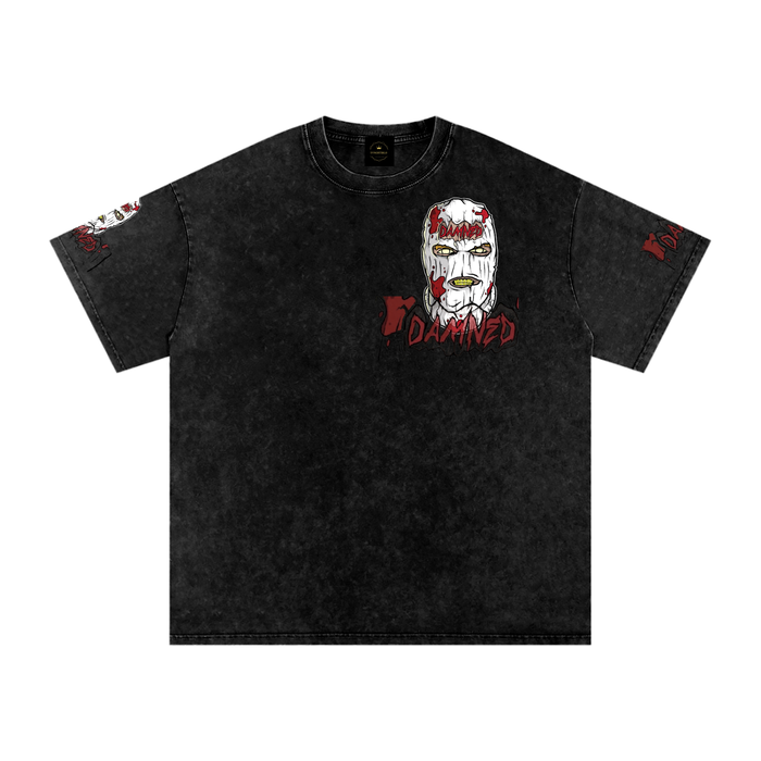 DAMNED - Snow Washed Oversized Cotton T-Shirt