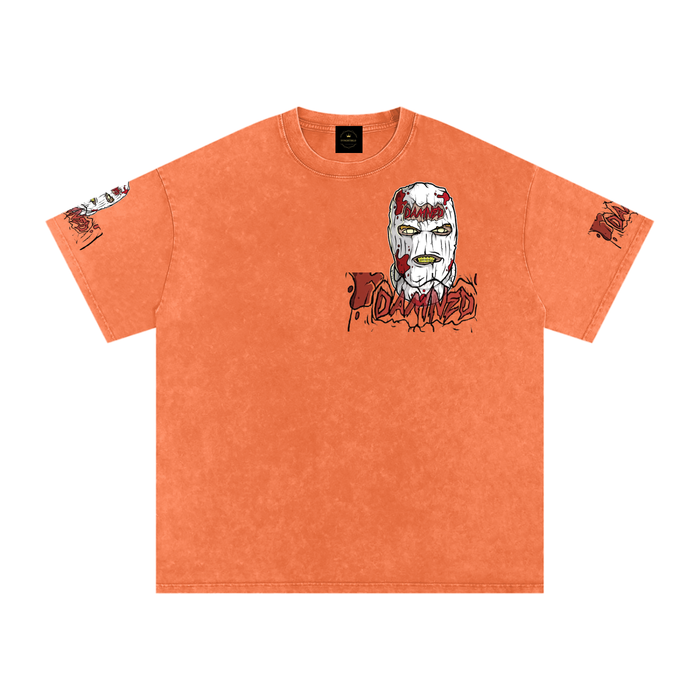 DAMNED - Snow Washed Oversized Cotton T-Shirt