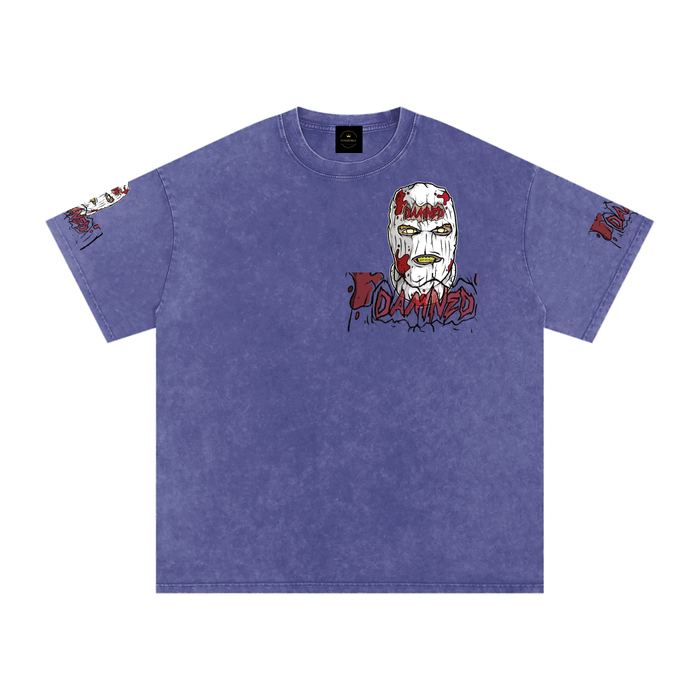 DAMNED - Snow Washed Oversized Cotton T-Shirt