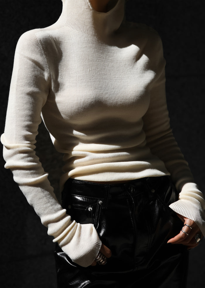 Danae Hooded Knit Top - Off White