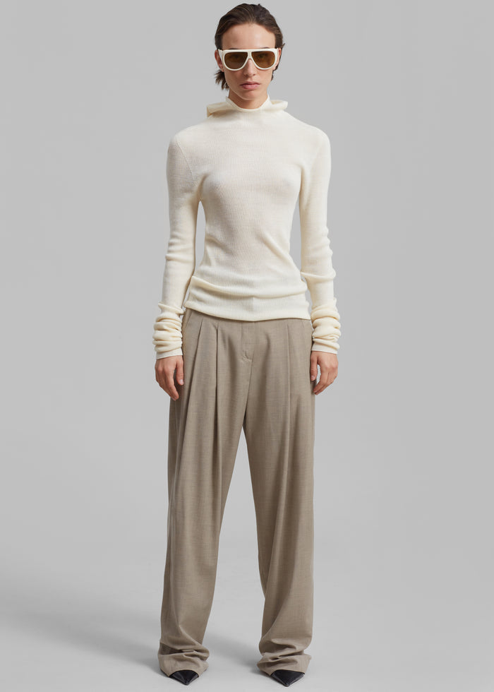 Danae Hooded Knit Top - Off White