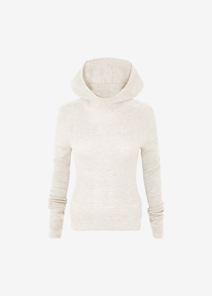 Danae Hooded Knit Top - Off White