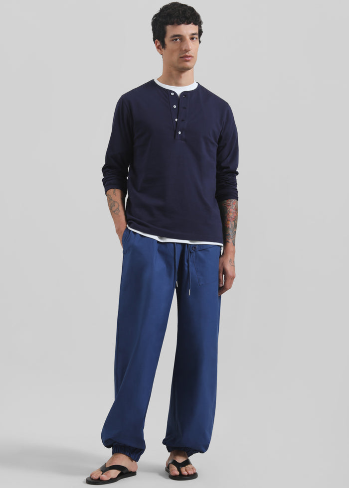 Darien Cotton Joggers - Cobalt