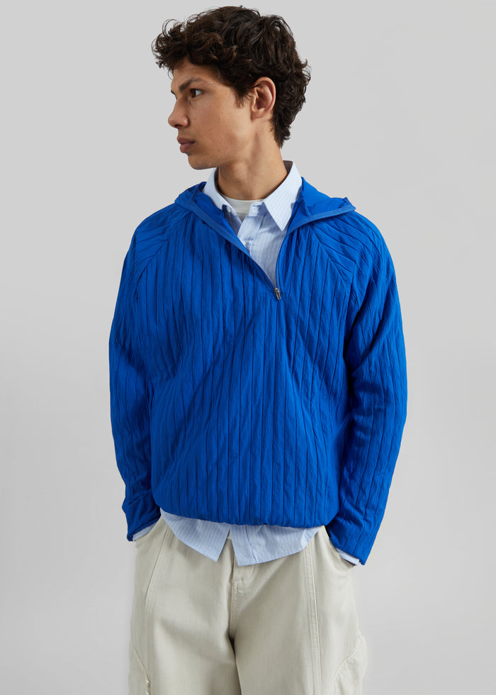 Dario Textured Hoodie - Cobalt