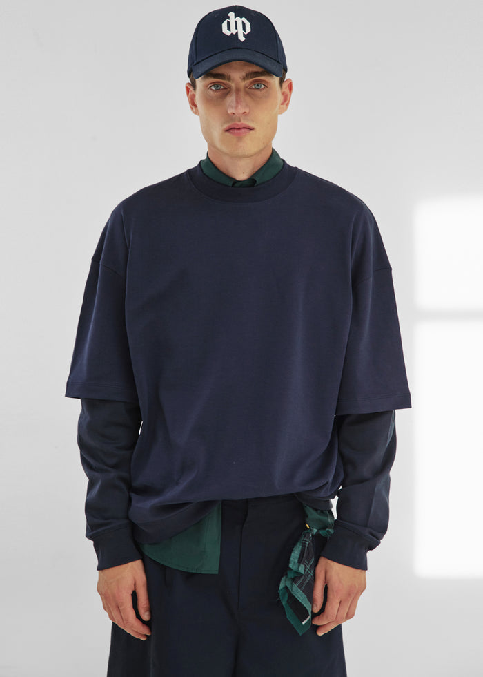 Darkpark Troy Double Sleeve Tee - Blue Navy