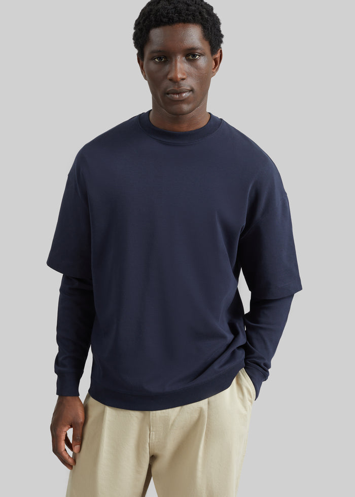 Darkpark Troy Double Sleeve Tee - Blue Navy