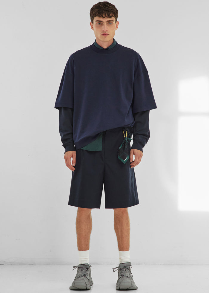 Darkpark Troy Double Sleeve Tee - Blue Navy