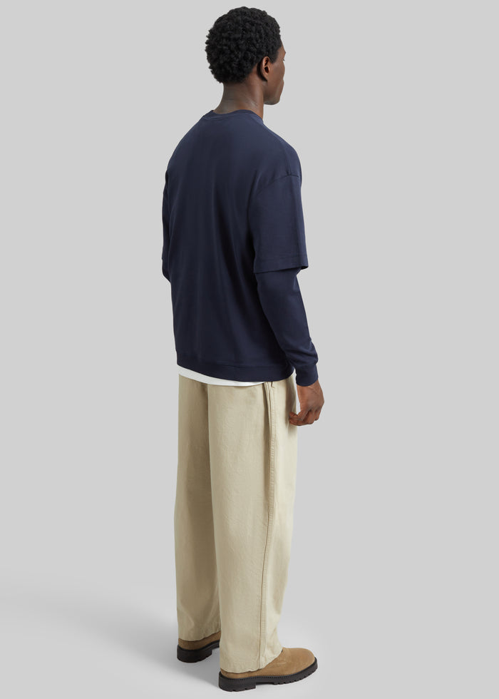 Darkpark Troy Double Sleeve Tee - Blue Navy