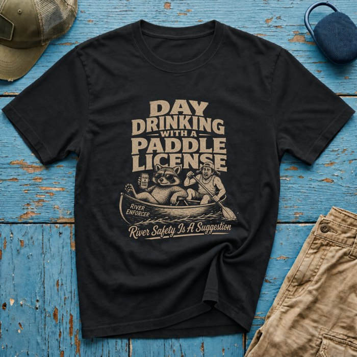 Day Drinking With a Paddle License Graphic T-Shirt