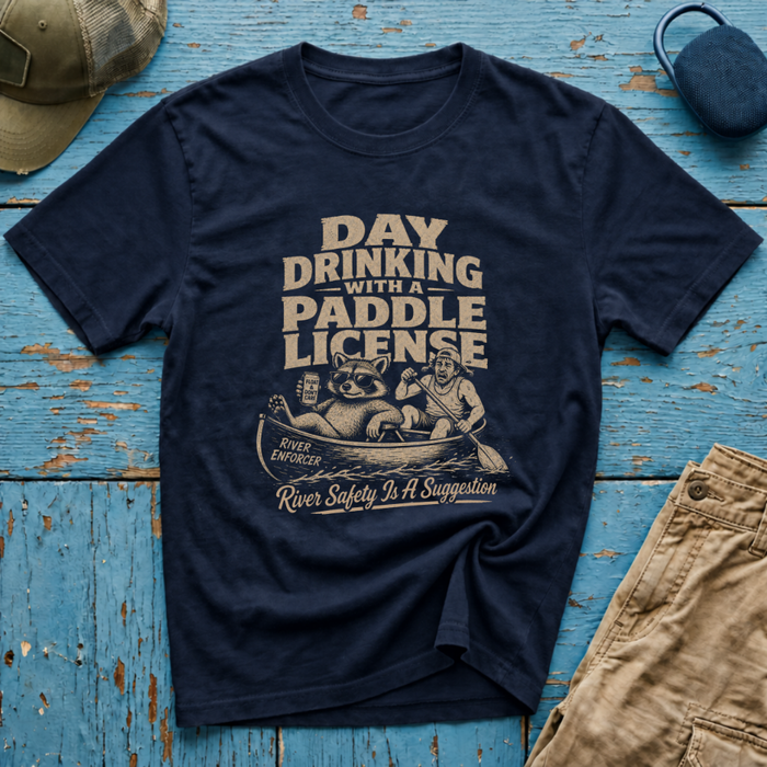 Day Drinking With a Paddle License Graphic T-Shirt