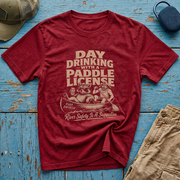 Day Drinking With a Paddle License Graphic T-Shirt