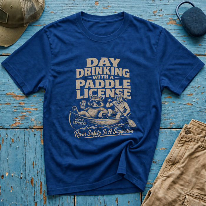 Day Drinking With a Paddle License Graphic T-Shirt