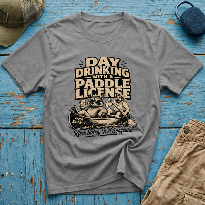 Day Drinking With a Paddle License Graphic T-Shirt