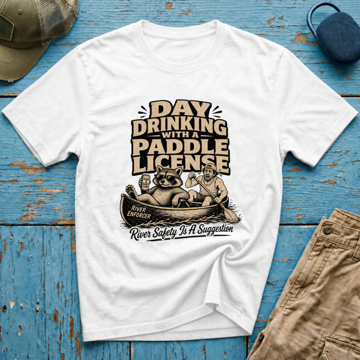 Day Drinking With a Paddle License Graphic T-Shirt