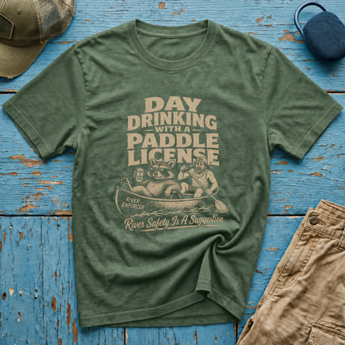 Day Drinking With a Paddle License Graphic T-Shirt