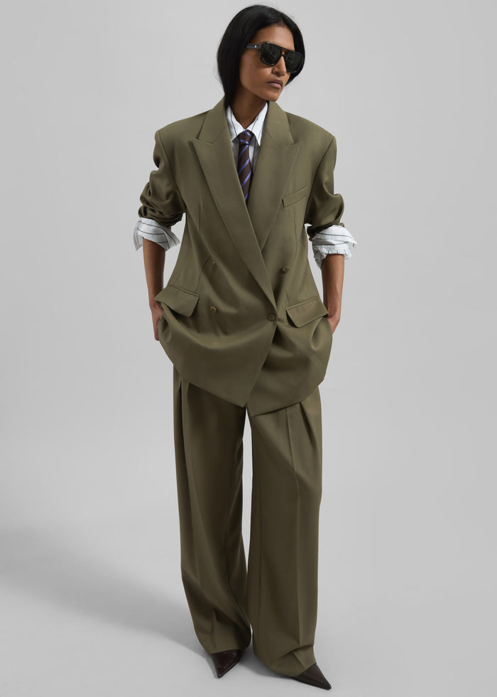 Daytona Pleated Trousers - Khaki