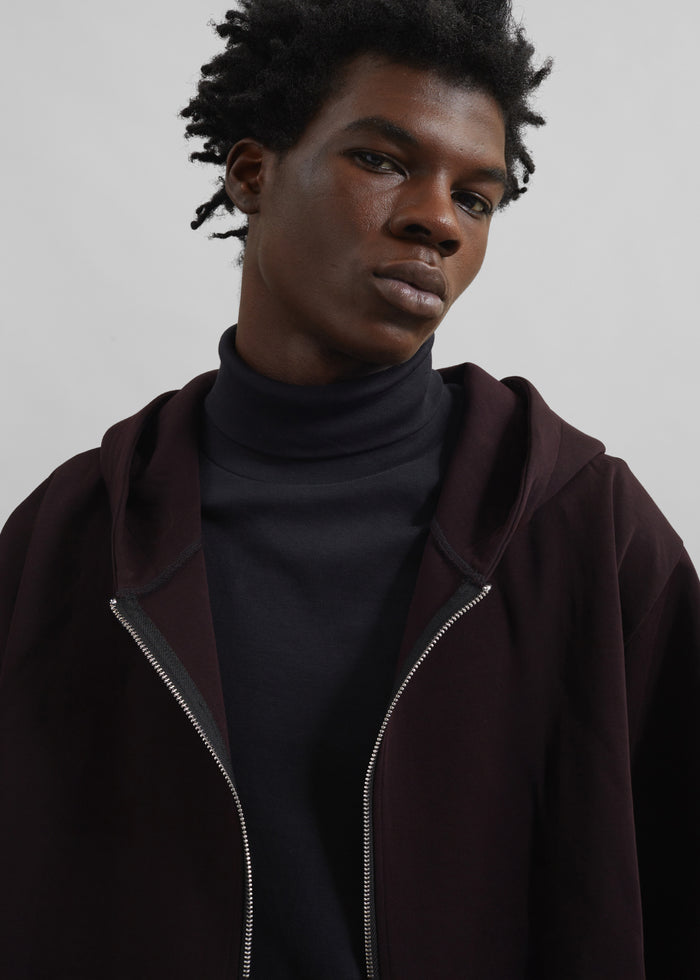 Decker Zip-Up Hoodie - Dark Plum