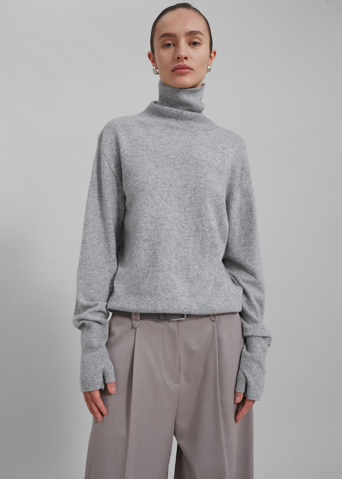 Delia Wool Turtleneck - Grey