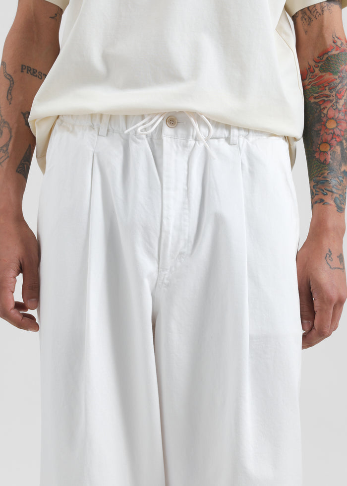 Denaye Cotton Barrel Leg Pants - White