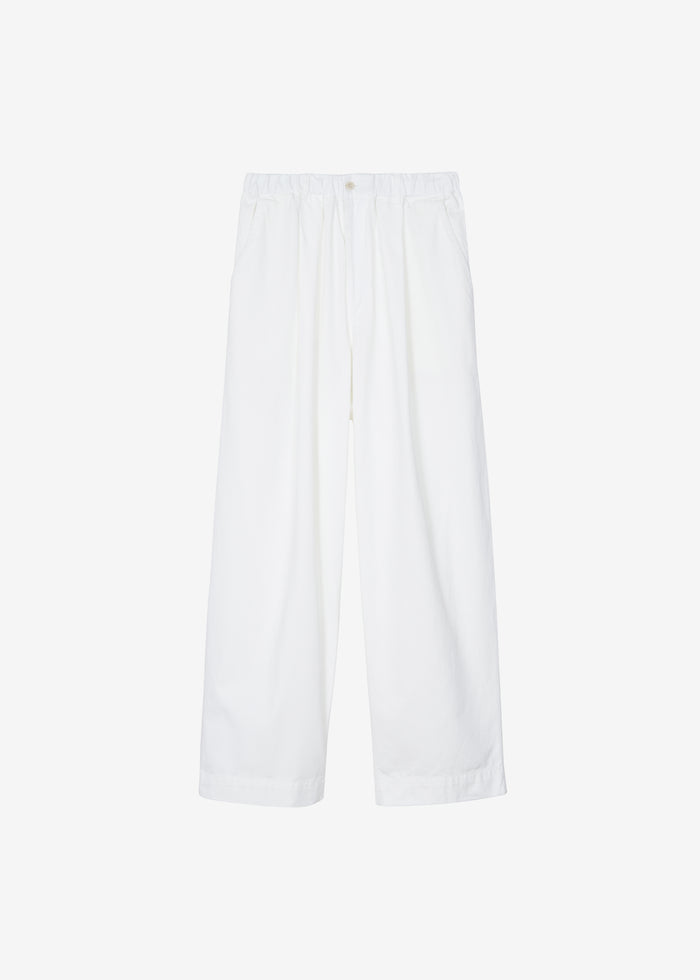 Denaye Cotton Barrel Leg Pants - White
