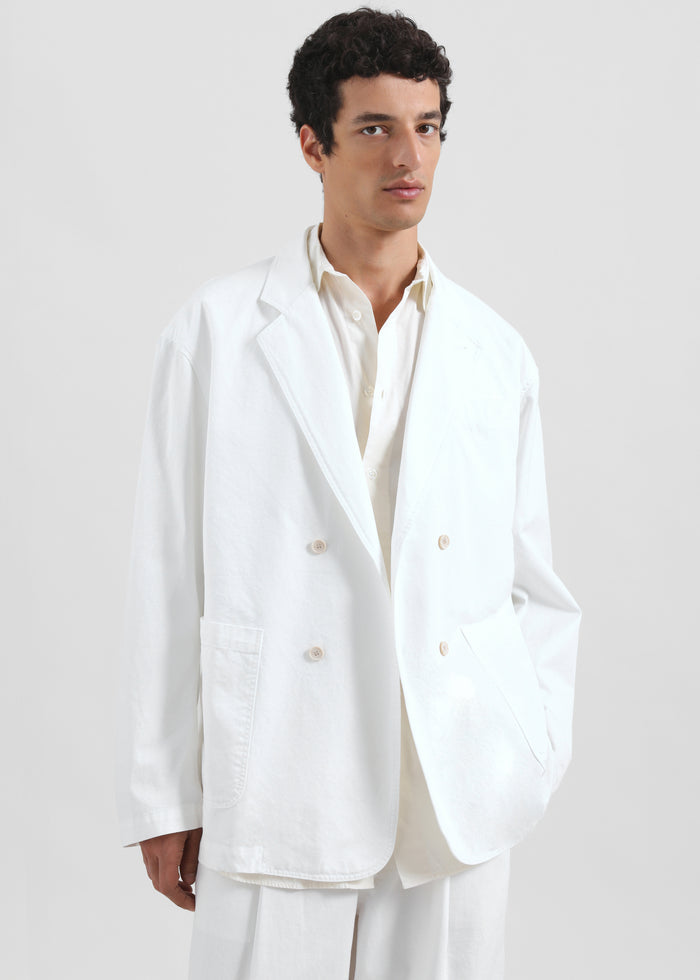 Denaye Cotton Blazer - White