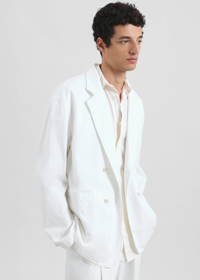 Denaye Cotton Blazer - White