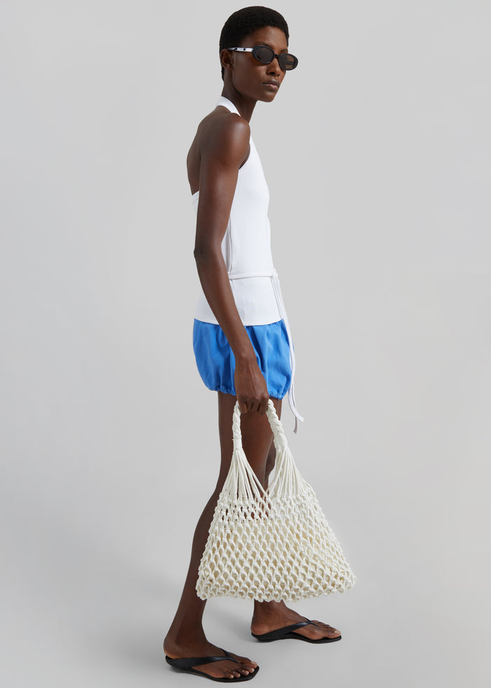 Denia Halter Tie Top - White