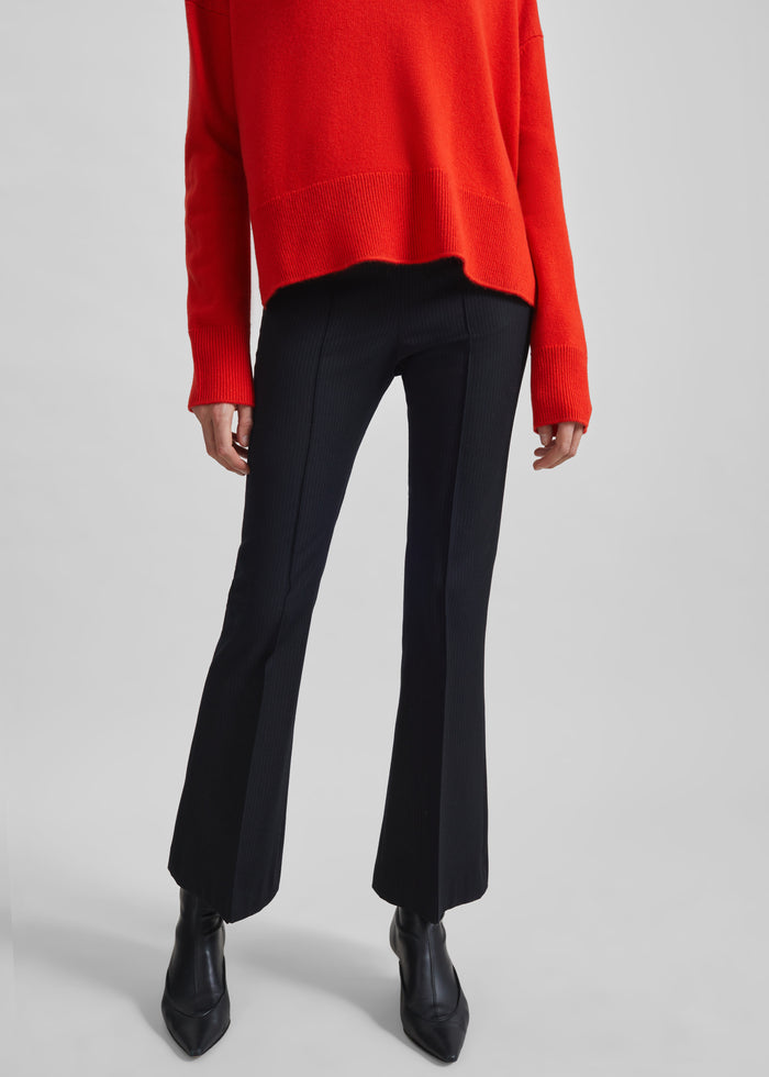 Dessa Flared Pants - Black/White Pinstripe