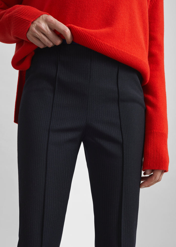 Dessa Flared Pants - Black/White Pinstripe