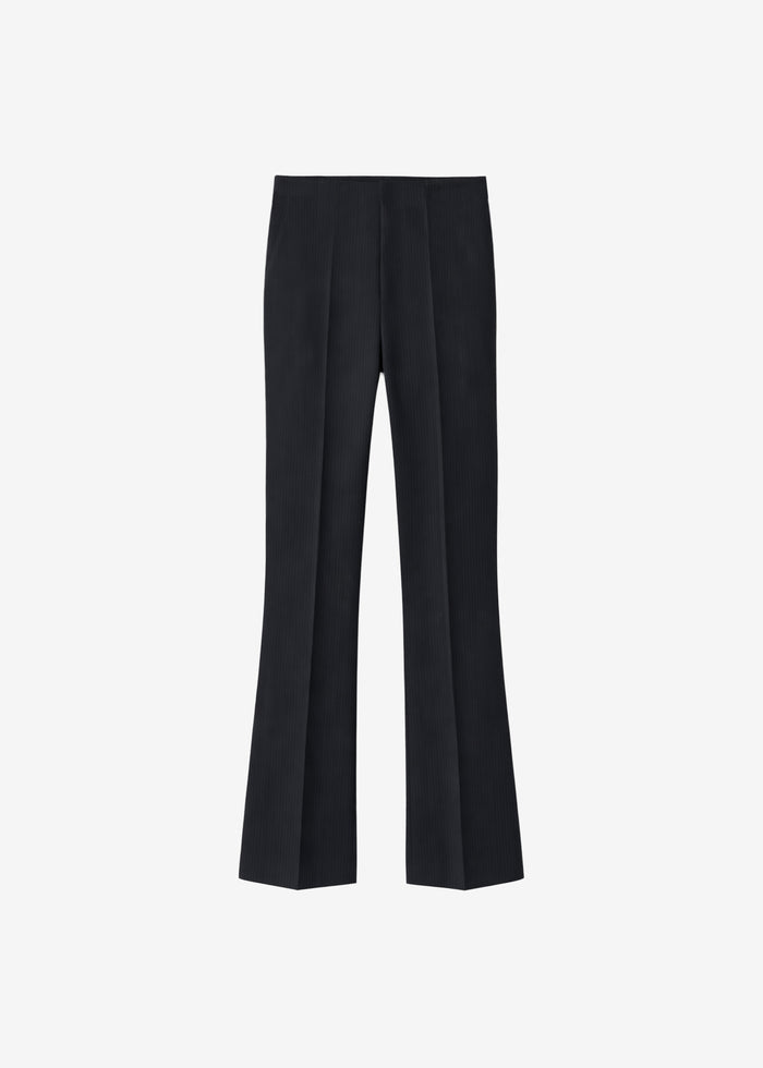 Dessa Flared Pants - Black/White Pinstripe