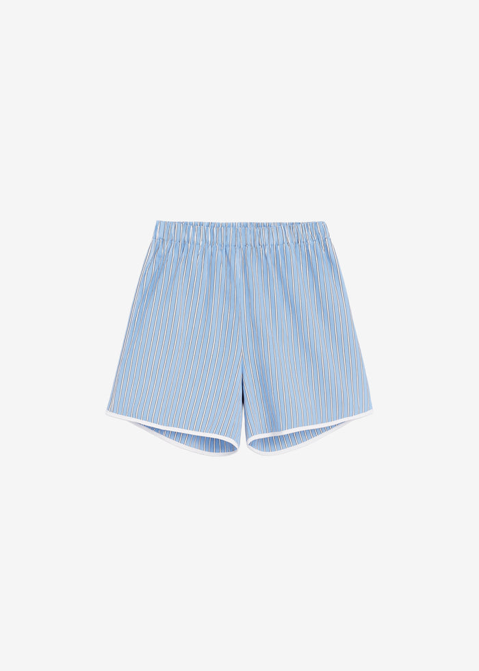 Deya Fluid Mini Boxer Shorts - Blue/White Stripe