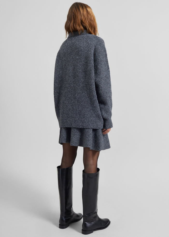 Dienne Knit Mini Skirt - Grey