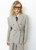 Dina Double Breasted Blazer - Light Taupe