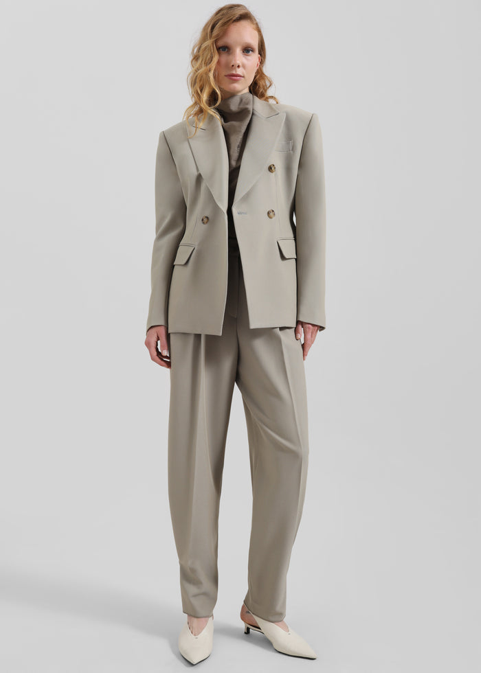 Dina Double Breasted Blazer - Light Taupe