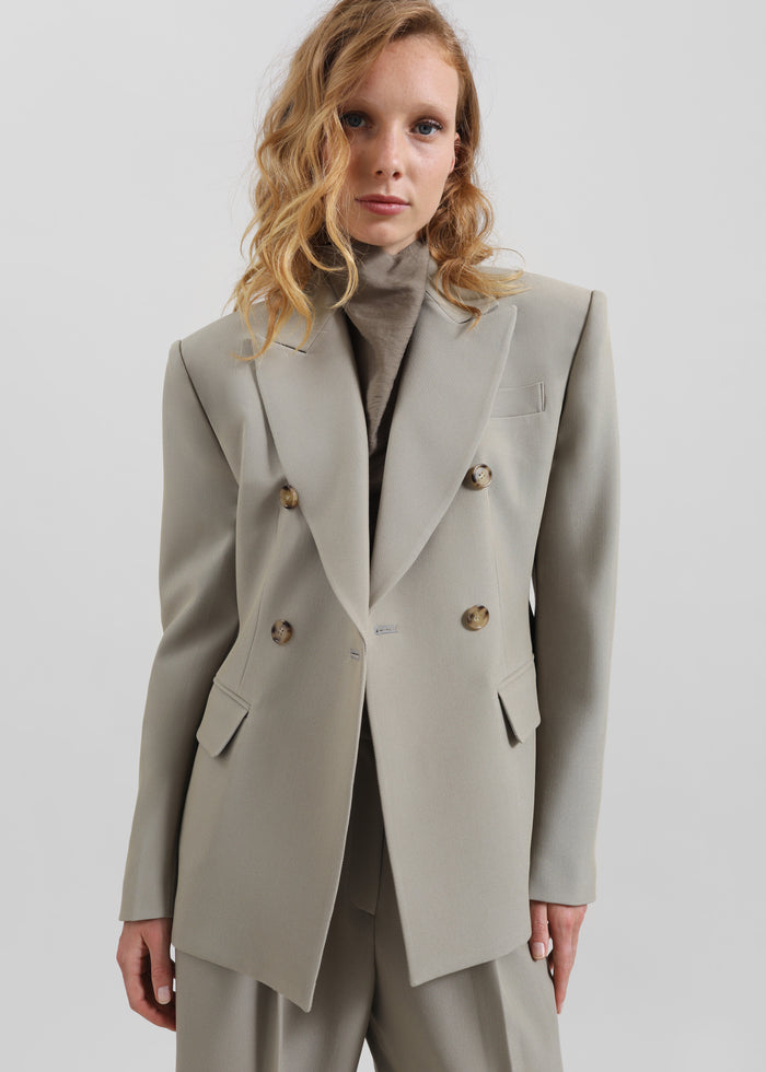 Dina Double Breasted Blazer - Light Taupe