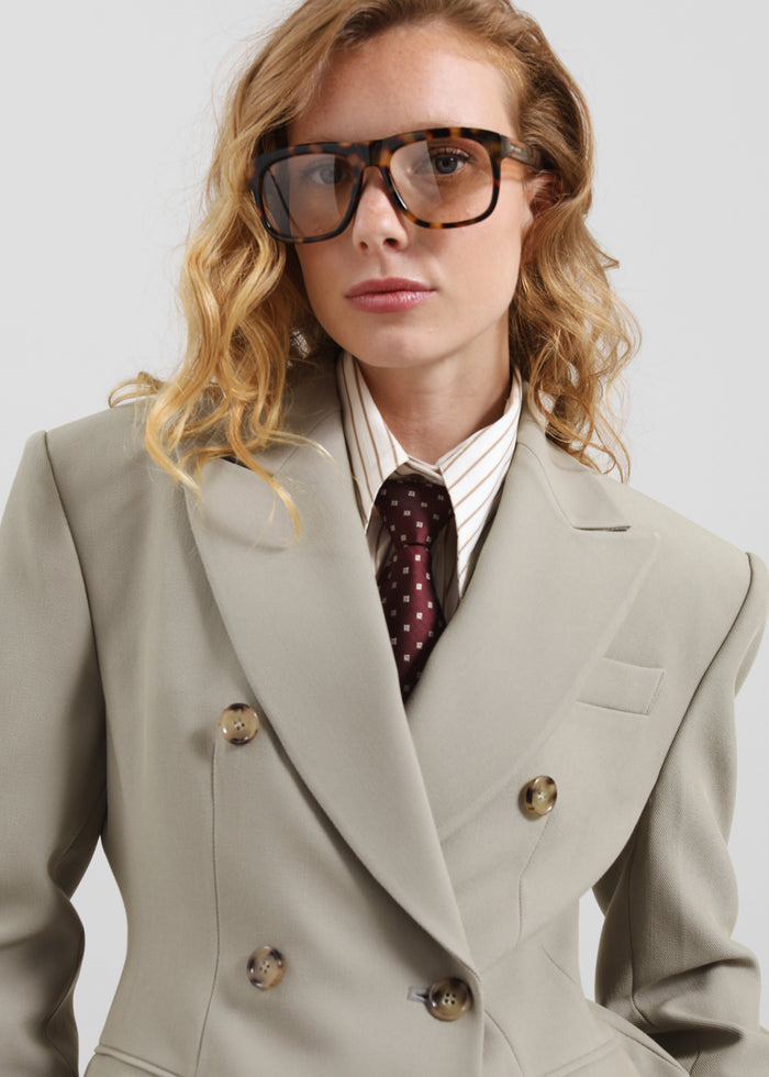 Dina Double Breasted Blazer - Light Taupe