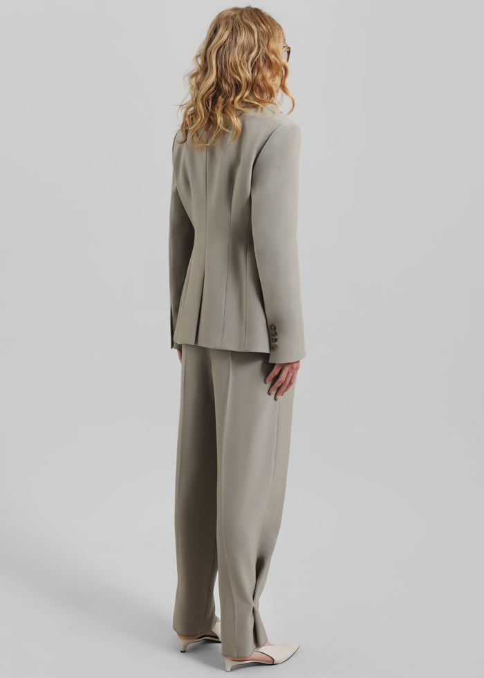 Dina Double Breasted Blazer - Light Taupe