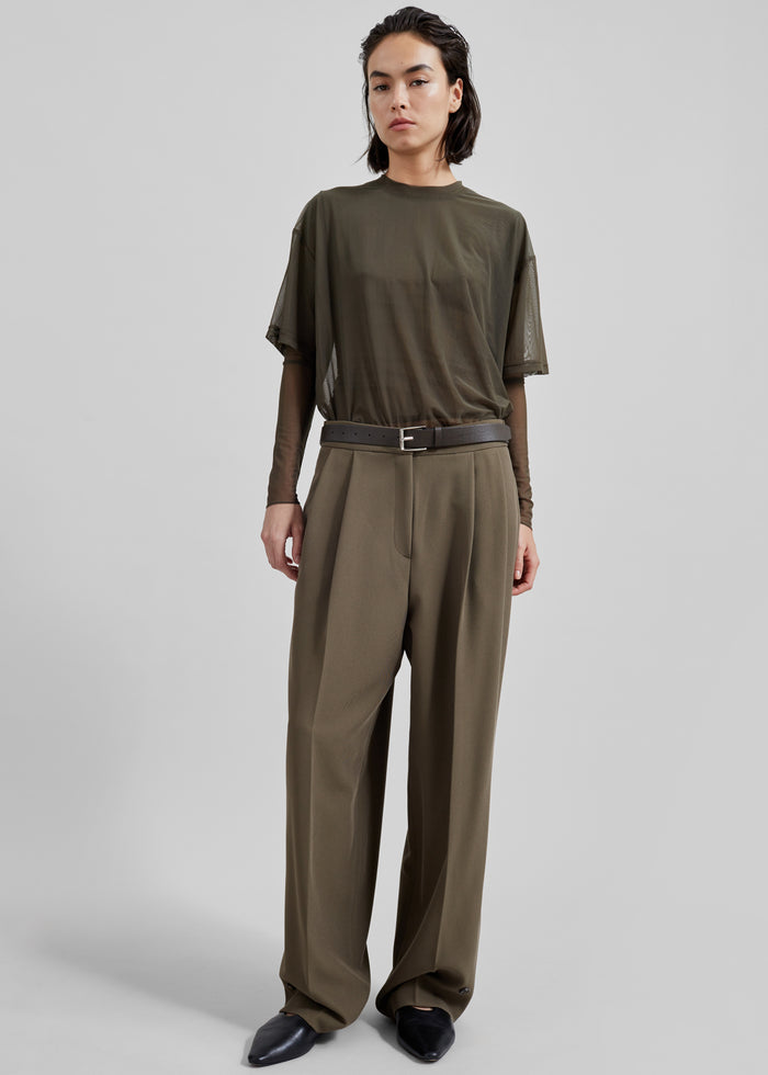 Dina Pleated Trousers - Khaki