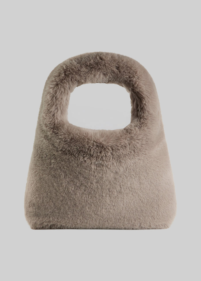 Dolomia Faux Fur Bag - Light Taupe