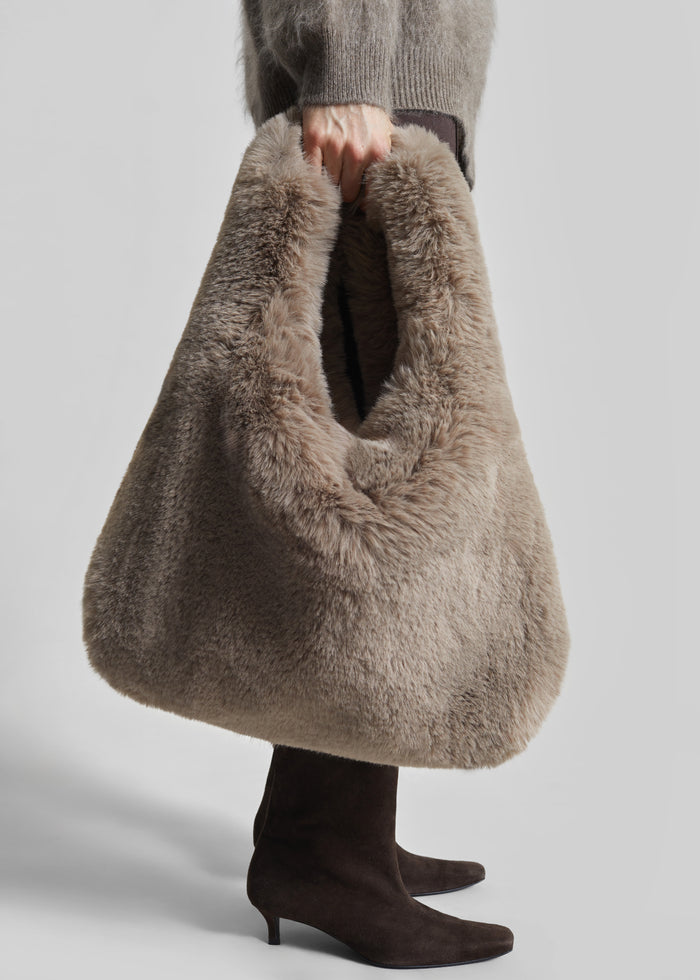 Dolomia Faux Fur Bag - Light Taupe