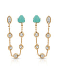 Double Piercing Turquoise Earrings