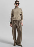 Doyer Pleated Trousers - Moss Green