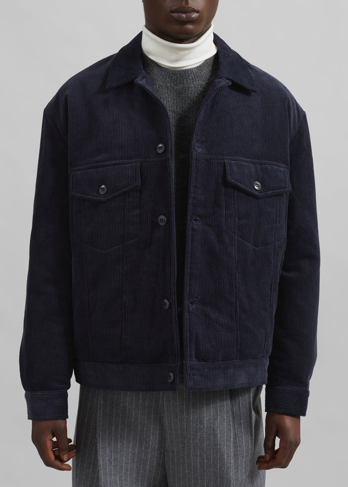 Dresden Quilted Corduroy Jacket - Navy
